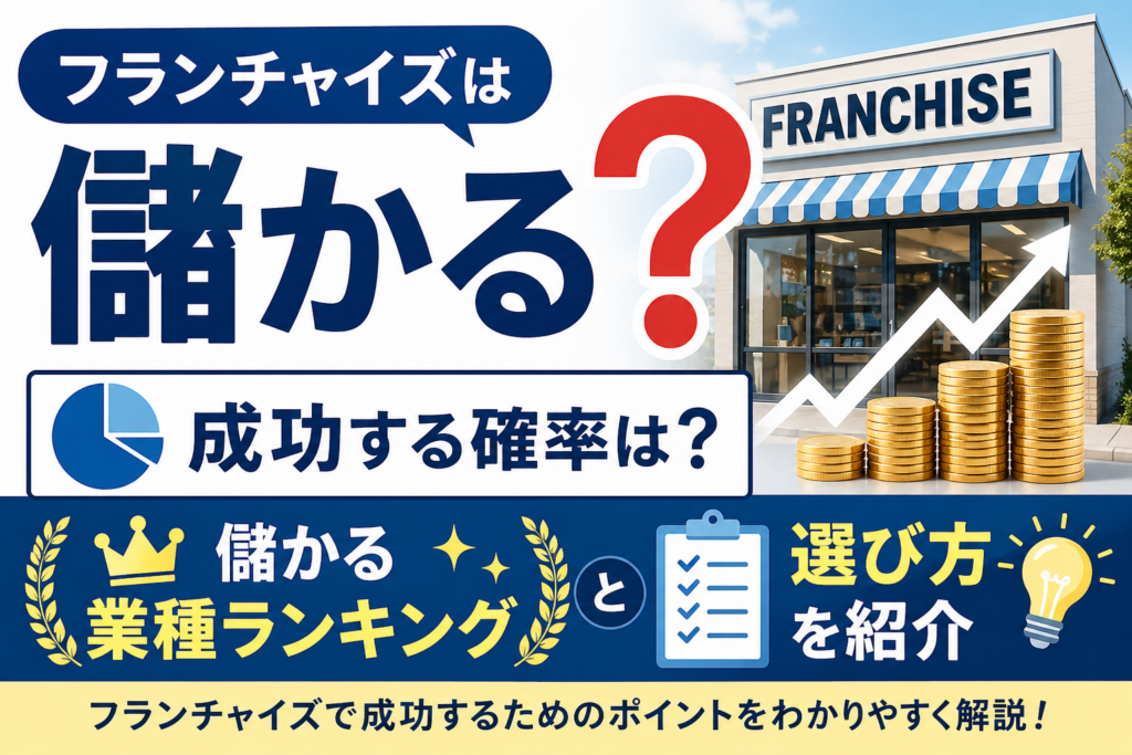 フランチャイズは儲かる？成功する確率は？儲かる業種ランキングと選び方を紹介