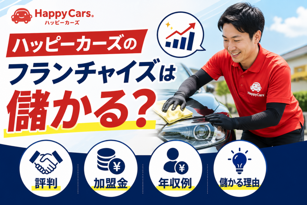 ハッピーカーズのフランチャイズは儲かる？評判や加盟金・年収例も紹介