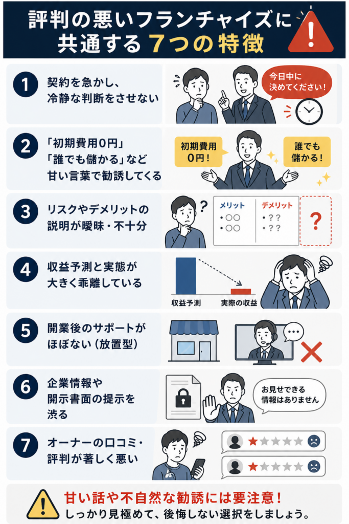 評判の悪いフランチャイズに共通する7つの特徴